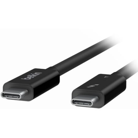 Access up to 40 GB/s of bandwidth with this 6.6' long Belkin Thunderbolt 4 Cable. Get ultra-fast data transfer speeds, high-def video, and up to 100W of Power Delivery at the same time, with one cable. This Thunderbolt 4 certified cable is fully compatible with Thunderbolt 3, USB4, USB 3.2, and USB 2.0, giving you top-tier connectivity in a full-featured cable. The cable features a reversible USB-C connector
