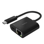 Belkin USB-C to Ethernet Adapter + Charge - Black