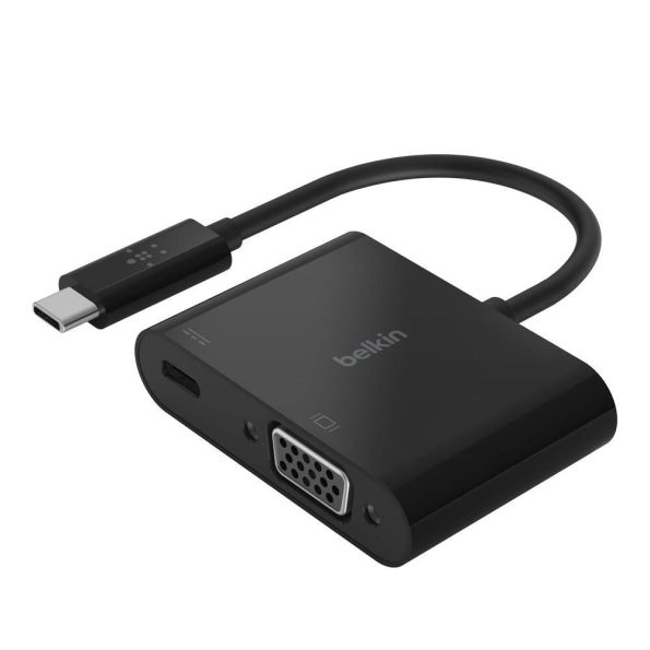 Belkin USB-C to VGA Adapter + Charge - Black
