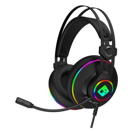 Cosmic Byte Proteus Headset Dual Input USB and 3.5mm, 7.1 Surround Sound, RGB LED, ENC Microphone, Memory Foam Earcushions, Windows Software (Black)
