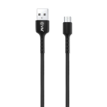 EVM MICRO USB DATA & SYNC CABLE (1 METER, 3 AMP), Black