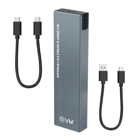 EVM USB 3.1 Gen 2 M.2 SATA and NVMe SSD Case