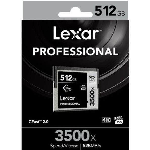 LEXAR 512GB PROFESSIONAL 3500X CFAST 2.0 MEMORY CARD