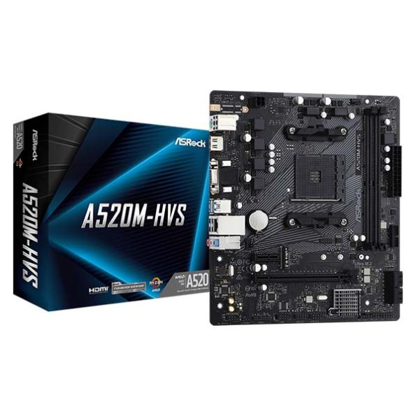 ASRock A520M-HVS AM4 AMD Micro ATX AMD Motherboard