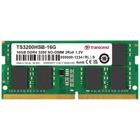 Transcend 16GB DDR4 3200 SO-DIMM 1Rx8 1Gx8 CL22 1.2V Memory