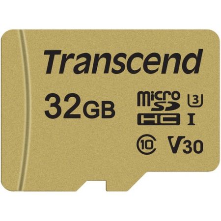 Transcend 32GB 500S UHS-I microSDHC Memory Card with SD Adapter
