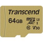 Transcend 64GB 500S UHS-I microSDXC Memory Card with SD Adapter 1