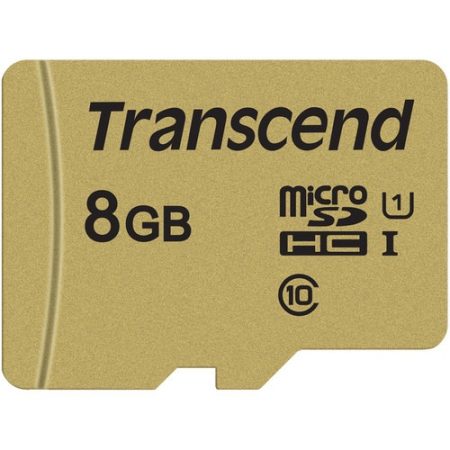Transcend 8GB 500S UHS-I microSDHC Memory Card with SD Adapter