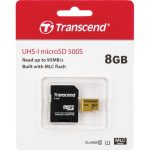 Transcend 8GB 500S UHS-I microSDHC Memory Card with SD Adapter 1