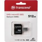 Transcend microSD Card SDHC 300S 512GB with SD Adapter 1