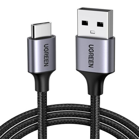 Ugreen Usb-A 2.0 To Usb-C Cable Nickel Plating Aluminum Braid For Charging Adapter, Smartphone (1M, Black)