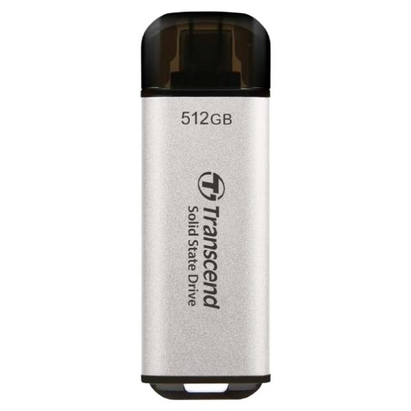 Transcend 300C 512GB USB C Portable External SSD (Silver)