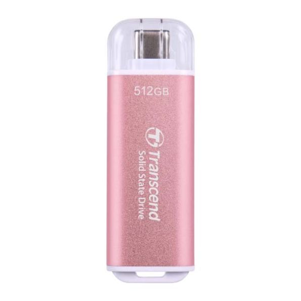Transcend 300C 512GB USB C Portable External SSD (Pink)