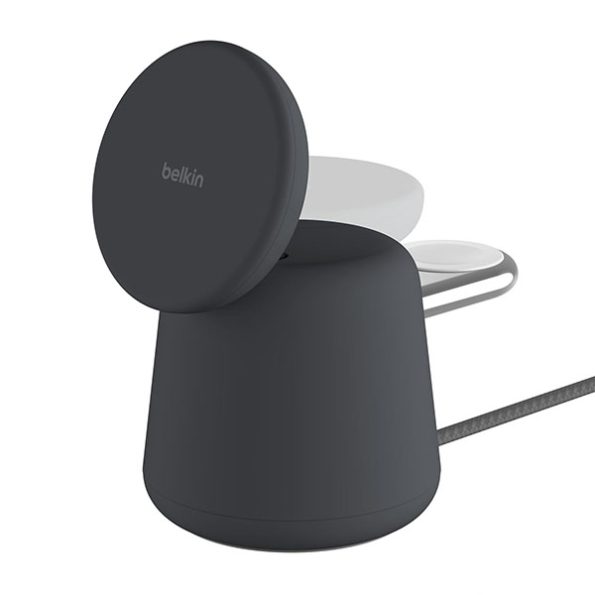 Belkin 2-in-1 MagSafe Wireless Charging Dock (for iPhone, Apple Watch, AirPods Pro and AirPods with Wireless Charging Case) - Charcoal
