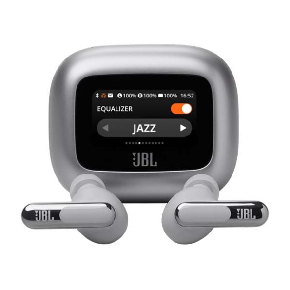 JBL Live Beam 3 True Wireless Noise Cancelling Closed-Stick Earbuds (Silver)