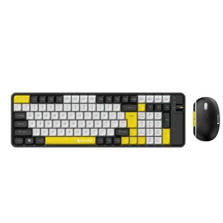 Coconut Diamond Wireless Keyboard Mouse Combo (Yellow Black)