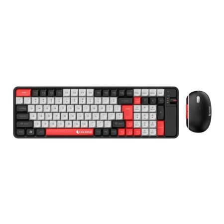 Coconut Diamond Wireless Keyboard Mouse Combo (Red Black)