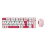 Coconut Diamond Wireless Keyboard Mouse Combo (Pink White) 3