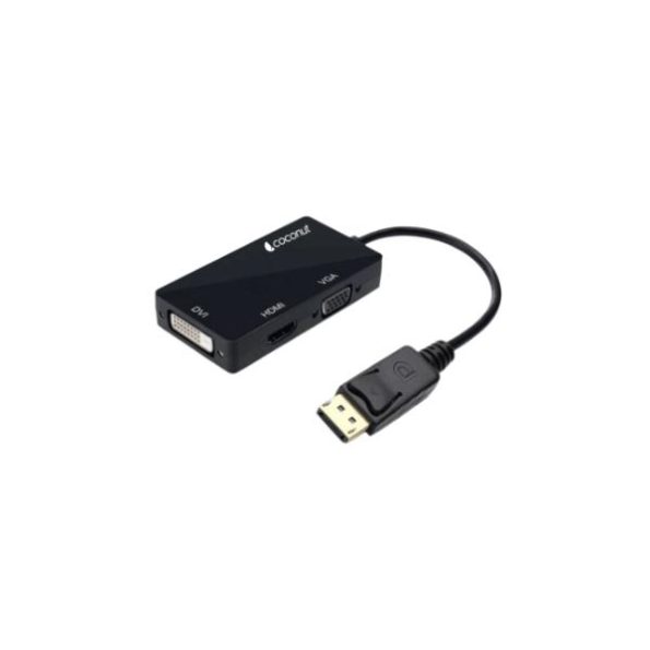 Coconut DisplayPort to HDMI + VGA + DVI Converter, Male to Female