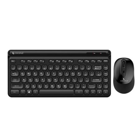 Coconut Quartz Wireless Keyboard Mouse Combo (Black)