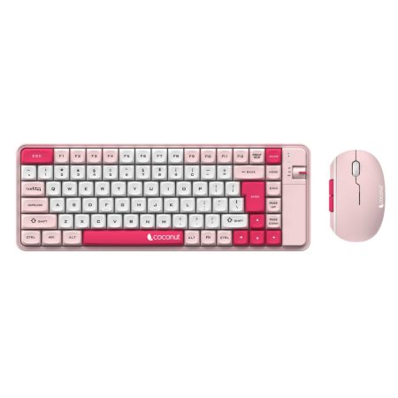 Coconut Pearl Wireless Keyboard Mouse Combo (Pink White)