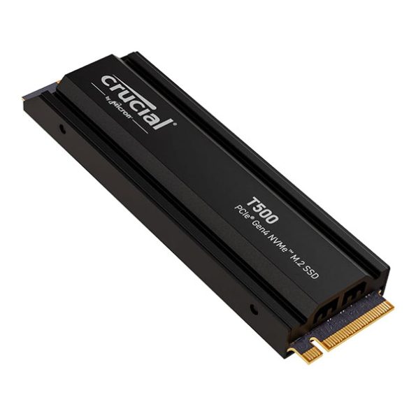 Crucial T500 1TB Gen4 NVMe M.2 Internal Gaming SSD with Heatsink