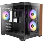 ANTEC CX600M Wood Mini Tower Full-View Tempered Glass Gaming Case 2