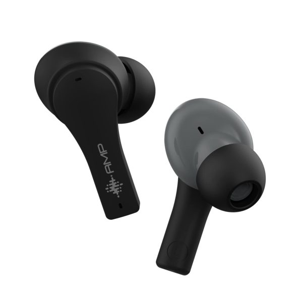 Amkette Amp AirBudz x25 Bluetooth Truly Wireless in Ear Earbuds with Mic (Black)