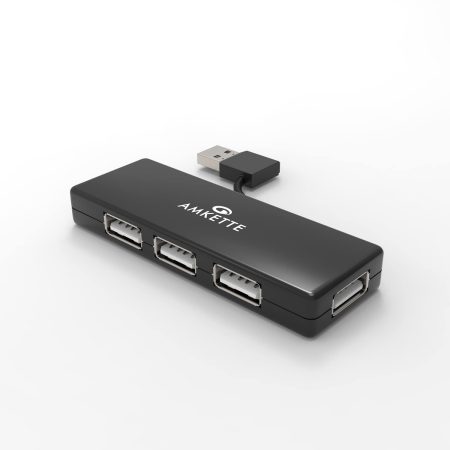 Amkette FUH341 High-Speed USB 2.0 4 Port Hub (Black)