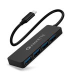 Amkette Type-C 4 Port True USB 3.0 Hub for Laptop, MacBook, chromebooks, Tablets & Smartphones (Black) 1