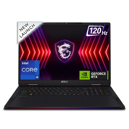 MSI Raider 18 HX, Intel 14th Gen. i9-14900HX, 46CM UHD+ MiniLED 120Hz Gaming Laptop(64GB/2TB NVMe SSD/Windows 11 Home/NVIDIA GeForce RTX 4090, GDDR6 16GB/Core Black/3.6Kg), A14VIG-253IN