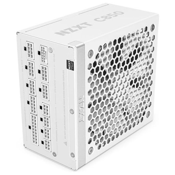 NZXT C850 Gold ATX 3.1 Fully Modular Low-Noise PC Gaming Power Supply (White)