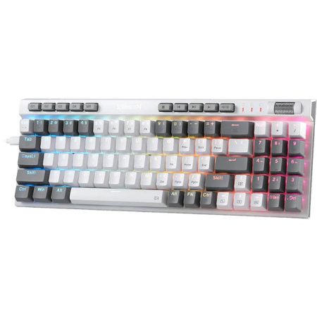 Redragon Magicwand SE K655 75% Wired Mechanical Keyboard White and Grey (Quiet Linear Red Switch)