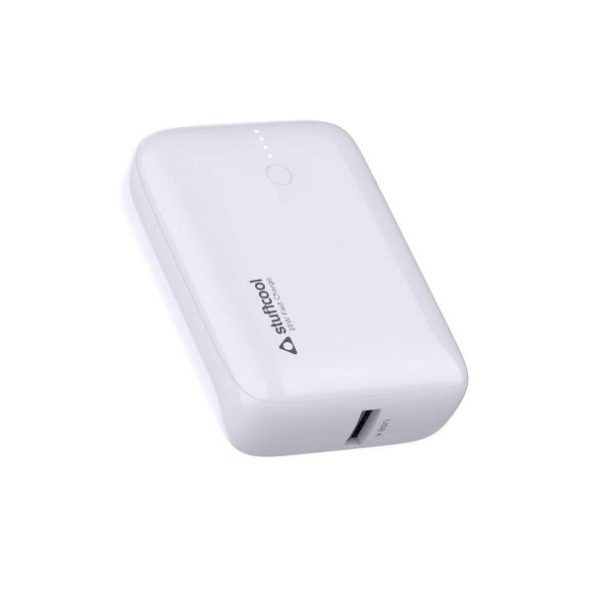 Stuffcool 10000mAh Palm Smallest QC PD 20W Type C Super Premium Mini Powerbank, Charges Any iPhone 50% in 30 mins (White)