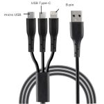 Stuffcool Tres Sync & Charge 3 in 1 Cable 1.5M Black (1)