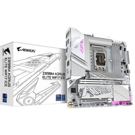 Gigabyte Z890M AORUS ELITE WIFI7 ICE LGA 1851 Micro-ATX Motherboard (Snow White)