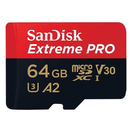 SanDisk Extreme Pro 64GB microSDXC UHS-I Memory Card With Adapter