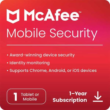 McAfee Mobile Security - 1 Device, 1 Year - Product Key (Email Delivery in 2 hours- No CD)