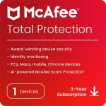 McAfee Total Protection Security Antivirus 1 Device, 3 Year Email Delivery