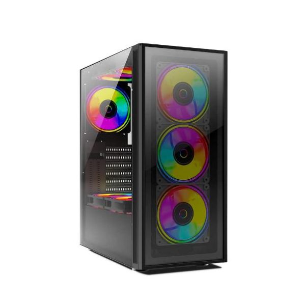 Circle Elegantor X5 ARGB Mid-Tower Computer Case Gaming Cabinet - Black