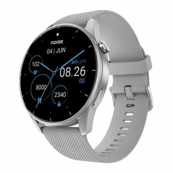 Noise Fit Crew 1.38" Display Metallic Finish Smartwatch (Silver Grey)
