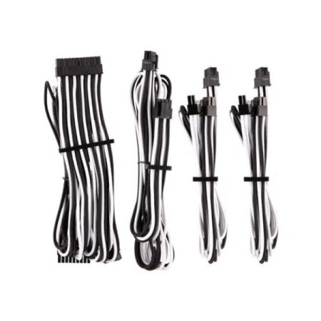 Corsair PSU Premium Sleeved Cables (White-Black)