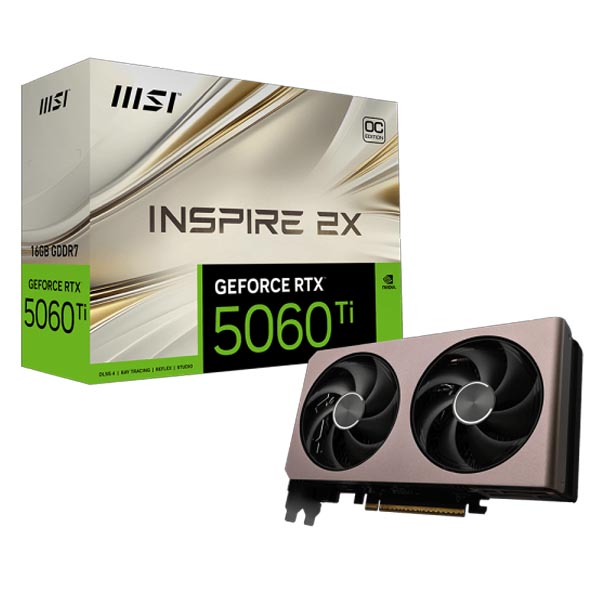 MSI GeForce RTX 5060Ti 16GB 2連ファン MSI、GeForce RTX™ 5060 Ti 16GBを搭載したグラフィックスカード